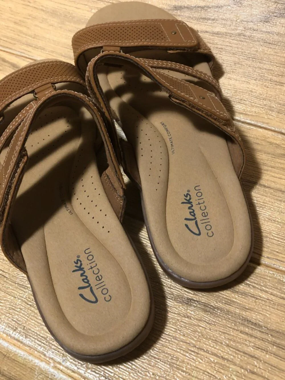Clarks collection women brown slip on sandals, 11